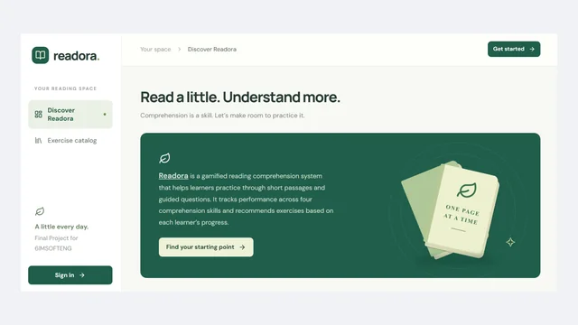 Readora project preview